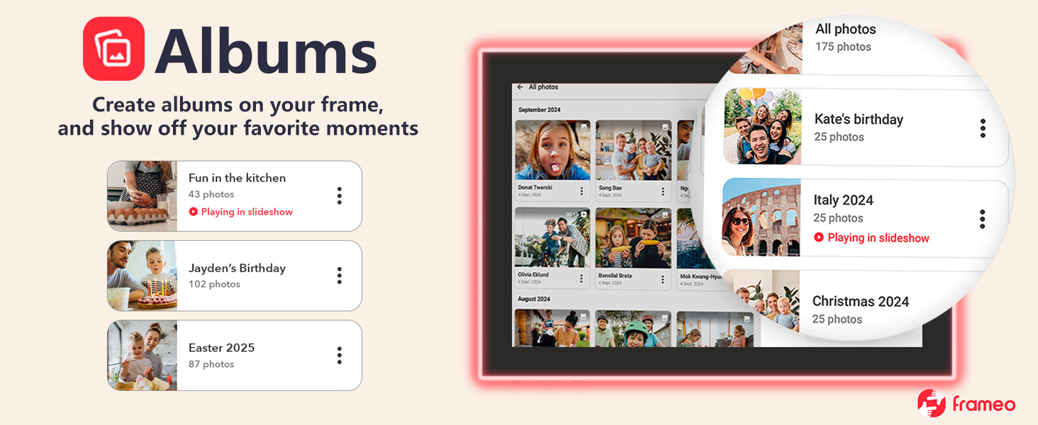 FRAMEO 10.1 Inch Smart WiFi Digital Photo Frame Digital Picture Frame Digital Calendar
