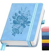 Lined Journal Notebook 365 Pages, A5 Leather Journals for Writing Women & Men, Hardcover Notebook...