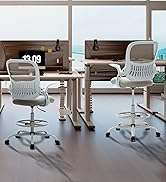 Sweetcrispy Tall Drafting Office Desk Chair - Ergonomic High Stool Computer Chair with Adjustable...