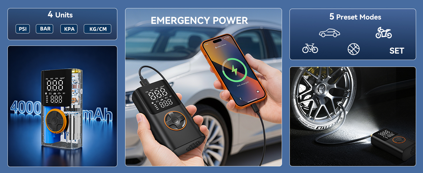 usb tire inflator portable air compressor
