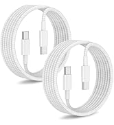 2Pack Type C to Type C Fast Charging Cord for iPhone15,USB C to USB C 6ft Nylon Braided Charger C...