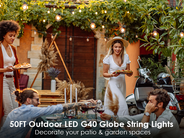 led outdoor globe string lights