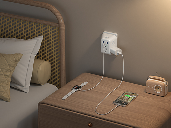 2 to 3 prong outlet adapter for bedroom