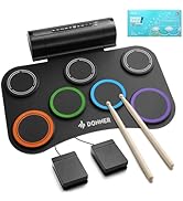 Donner Electric Drum Set Upgrated, 7 Pads Electronic Drum Pad Roll Up Quiet Drum Pad Built-in Spe...