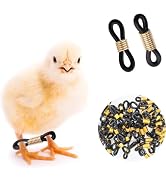 50 Pcs Black Baby Chick Splay Leg Hobble Chicken Leg Bands,Adjustable Chicken Hobble Braces for S...