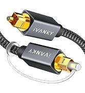 iVANKY Optical Audio Cable, 10ft Toslink Fiber Optic Cable, S/PDIF Digital Audio Optical Cable fo...