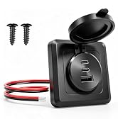 GIBBAB 90W 12V RV USB C Wall 3 Port Outlet, Dual 36W PD3.0 Type C & 18W QC3.0 All Aluminum 3 Port...