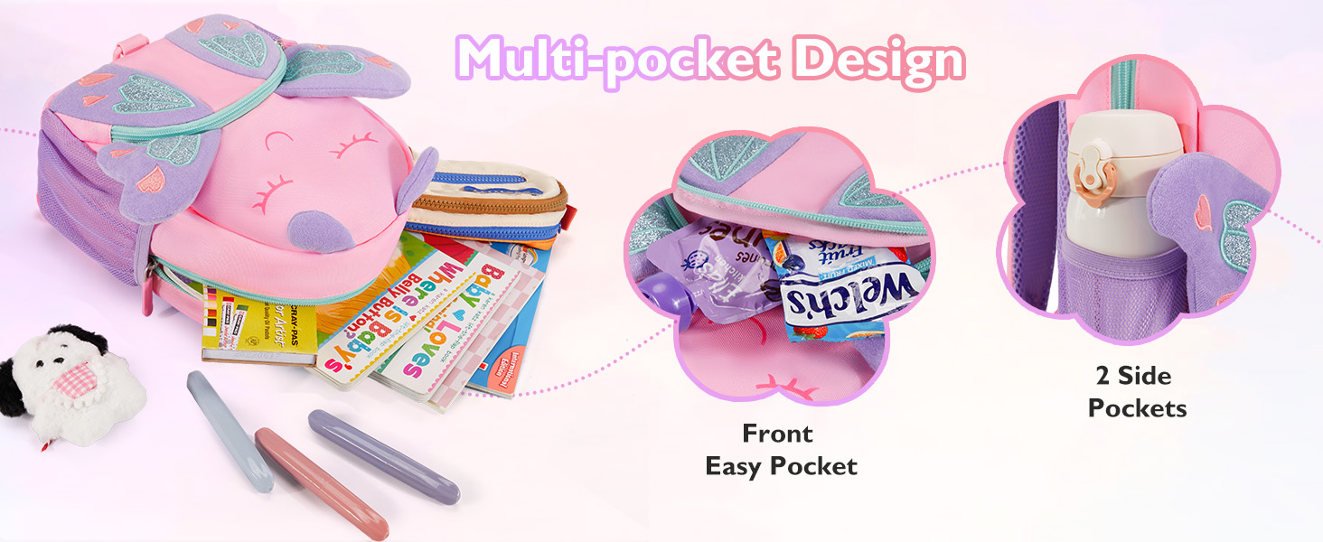 toddler bag backpack with side bottle pockets
