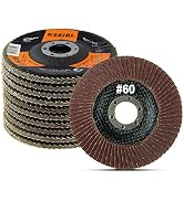 KSEIBI Aluminum Oxide 4 1/2 Inch Auto Body Flap Disc Sanding Grinding Wheel 10 Pack Type 27 (60 G...