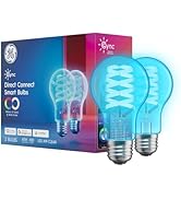 Cync GE A19 Direct Connect LED Light Bulb, Color Changing Clear Smart Light, Matter Compatible, W...