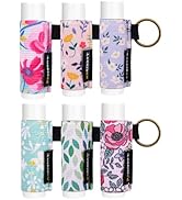 LUCKINEE 6PCS Lip Balm Holder Keychain Print Chapstick Holder Key chain Lipstick Holder Lip Gloss...