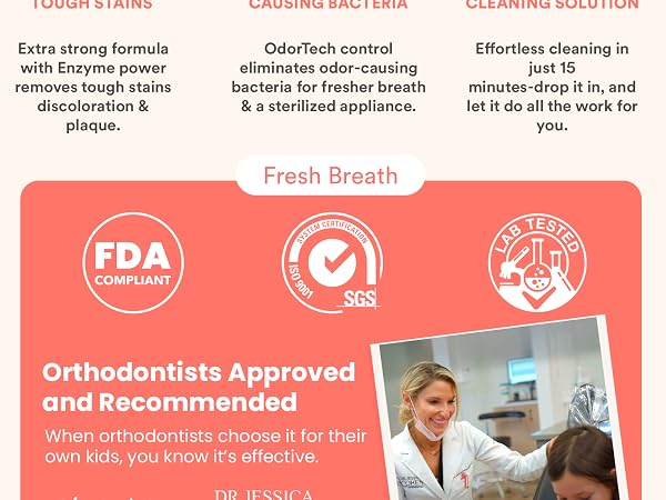 Dye-free denture cleaner