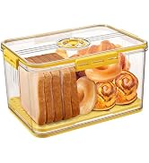 Gifhomfix Bread Box Bread Boxes for Kitchen Counter Airtight, Time Recording Bread Storage Contai...