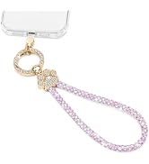XYZ Crystal Phone Charm, Sparkling Bling Lanyard for Women Girls, Cute Paw Print Wrist Strap for ...