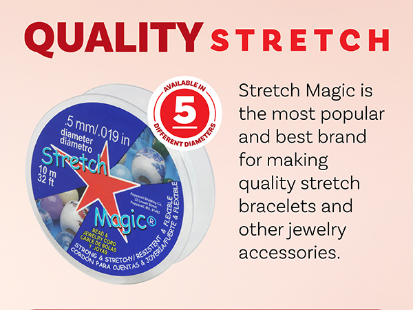 stretch magic is a quality elastic string used for creating bracelets and other accessories.