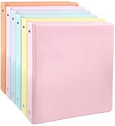 1 Inch 3 Ring Binder with Pockets?? - 6 Pack Binders Bulk for US Letter Size Paper, Multicolor fo...
