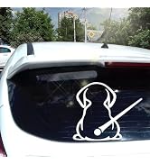 Reflective White Rear Wiper Decal Dog Stickers for Cars Funny Animal Dog Moving Tail Wiper Decals...