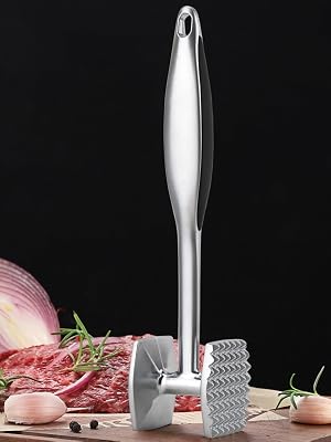use the textured side for tenderizing to create perfect, tender, juicy steaks