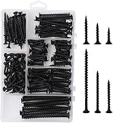 JEGONFRI High Hardness Drywall Screws Assortment Kit, 166 pcs, Coarse Thread, Phillips Drive, Bla...
