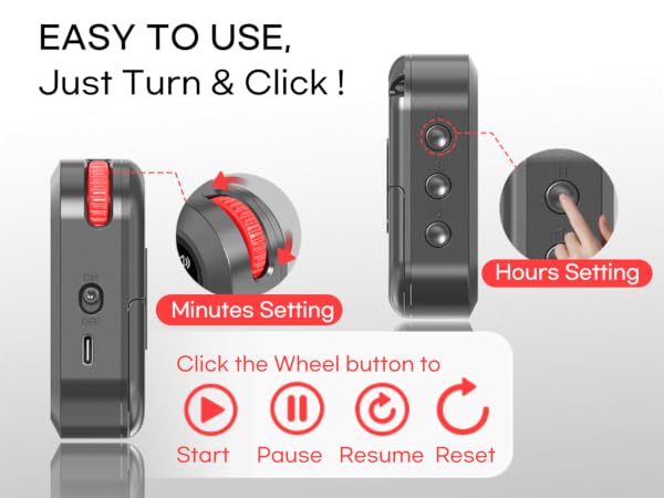 Creaviva digital Visual timer easy to use, Wheel button one click
