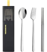 DEVICO Travel Utensils with Case, 18/8 Stainless Steel Reusable Silverware Set for Lunch Box, Por...