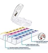 Carex Pill Organizer and Pill Cutter Combo Kit - Weekly Medicine Organizer Pill Case with Pill Cu...