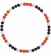 NUKAYAI Baseball Beaded Necklace for Men, Bling Ice 16in/18in Collection Baseball Chain, Glitter ...