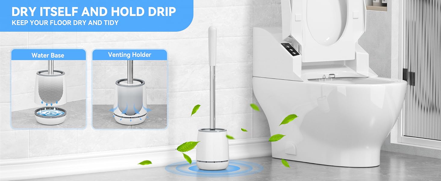Toilet brush and holder set