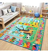 Zedrew Kids Rug for Playroom, 4x6 ABC Educational Carpet for Classroom, Fun Alphabet Area Rugs fo...