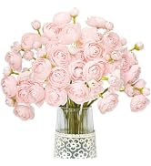 Letjolt Ranunculus Artificial Flower Pink Silk Flowers Faux DIY Bouquet for Wedding Engagement Ce...