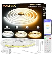 PAUTIX COB LED Strip Light White CCT Tunable 32.8ft/10m,UL-Listed 6400LEDs Dimmable 2700K-6500K C...