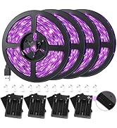 33Ft Black Light Strip, USB & Battery Operated Black Lights for Glow Party, Blacklight Strip ligh...