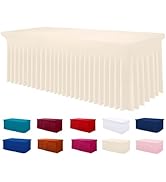 Smiry Spandex Tablecloth, Elastic Fitted Stretch Tablecloth for 6FT Rectangle Tables, Waterproof ...