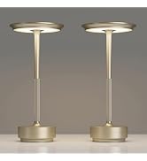 TBBGA 2 Pack Rechargeable Cordless Table Lamps, Portable 5000mAh Outdoor Table Light, 3 Color Ste...
