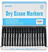 Rarlan Dry Erase Markers Bulk, Black Whiteboard Markers, 72 Count Bulk Pack | Chisel Tip White Bo...