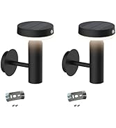 VerLuce - Round Solar Wall Lights - Solar Powered Wall Lamps - LED Lights - PIR Sensor & Two Ligh...