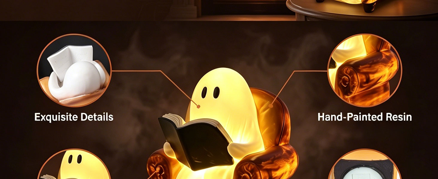 hand painted resin ghost figurine