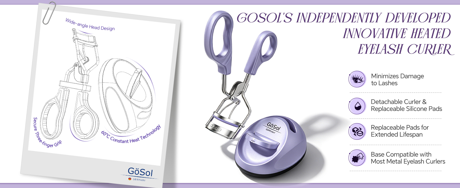 GOSOL'S INDEPENDENTLY DEVELOPED INNOVATIVE HEATED EYELASH CURLER