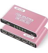 Movcle HDMI Splitter 1 in 4 Out, 4K HDMI Splitter for Dual Monitors/Mirror, Supports 4Kx2K@30Hz 3...