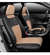 BDK Croc Skin Faux Leather Beige Car Seat Covers Full Set