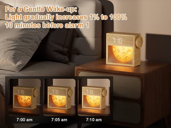 Sunrise alarm clocks for bedrooms, white noise machine for sleeping, Gentle Wake-Up Light