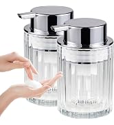 Amolliar Foaming Soap Dispenser, Plastic Pump Clear Glass Soap Dispenser, 8OZ Refillable Hand Soa...