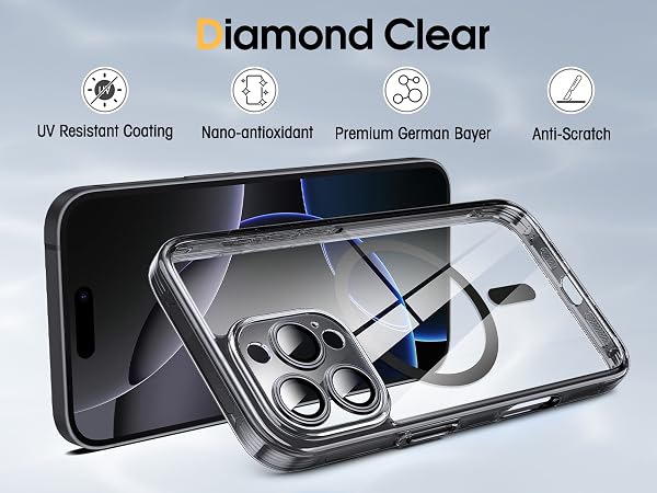 Magnetic Hybrid Clear Cover for iPhone 16 Pro Max