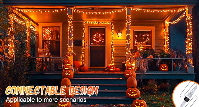connectable orange string lights