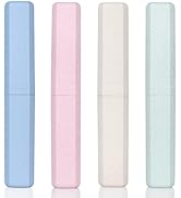 Hooqict 4 Pack Travel Toothbrush Case Portable Travel Toothbrush Holder Plastic Toothbrush Contai...