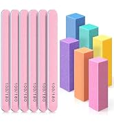 TsMADDTs Nail Buffers and Files, 6PCS Buffer Blocks, 6PCS 100 180 Grit Files, Professional Manicu...