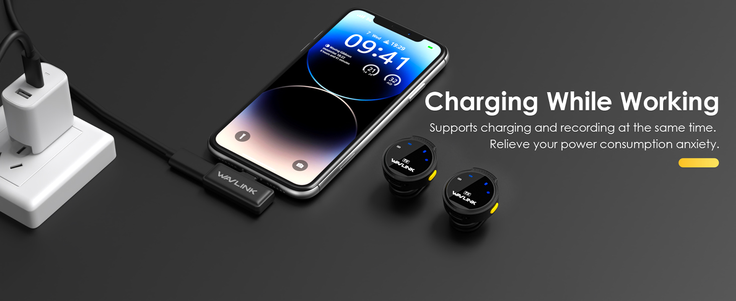 Portable microphones can be used while charging