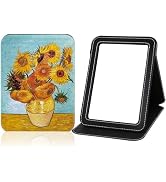 PDOZV Travel Compact Mirror Rectangular Small Portable Folding Mirror for Purses Makeup Bag Handh...