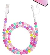 Aolcev USB C Cable 2 in 1 Multi USB A to USB C Fast Charging Cable 3.3FT Beaded for iPhone Charge...