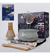 Joyscale Matcha Whisk Set, Matcha Set Whisk And Bowl, 8 Pcs Matcha Kit Set(Mountains Design), 18 ...